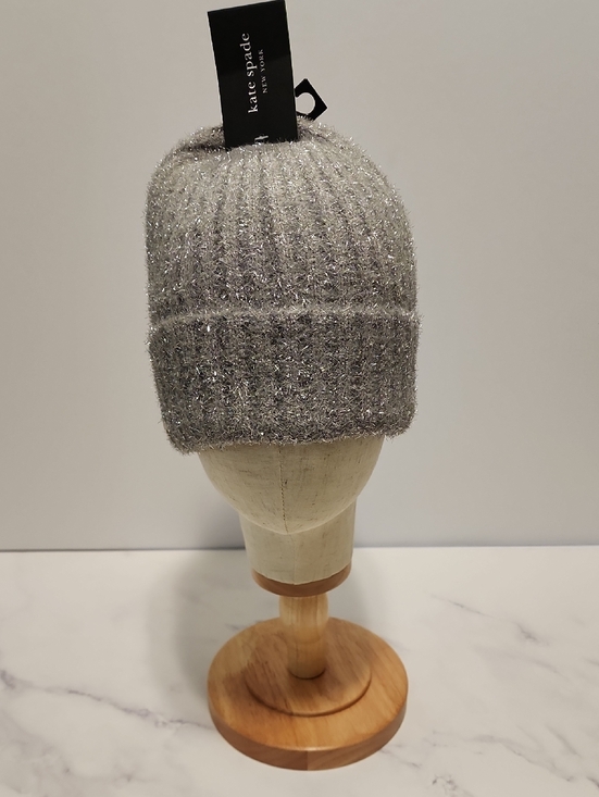 Kate Spade New York Sparkle Ribbed Beanie - Gray Brand New main image 7